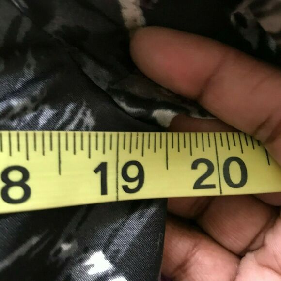 Chicos Blazer Jacket‎ Womens Sz 2 12 Large Black Pattern Tafetta Silk Cotton - Picture 10 of 11